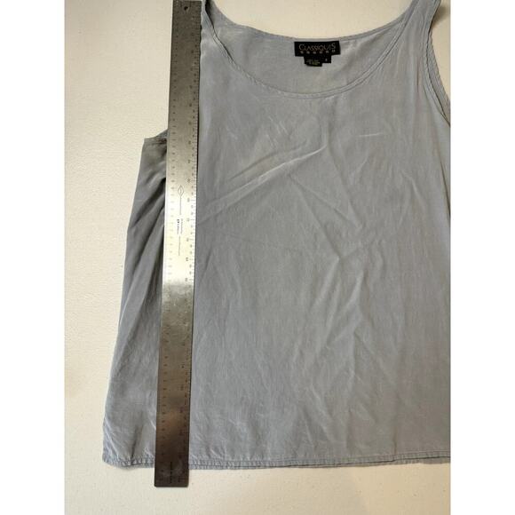 90s Vintage Classiques 100% Silk tank Size 6 Grey - Picture 4 of 6